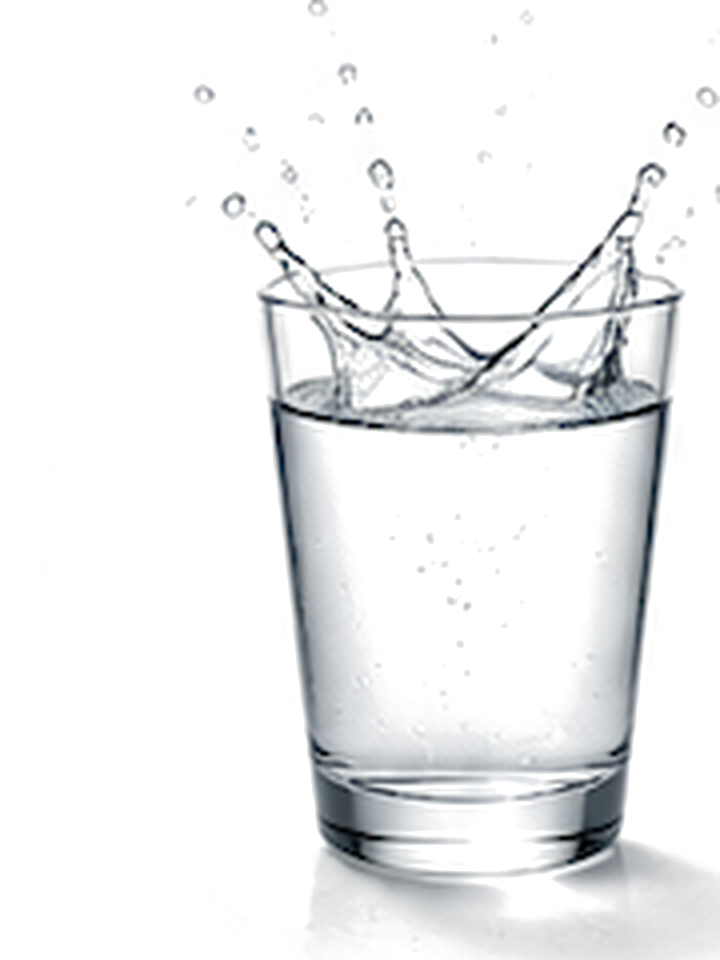 A glass of plain water with a splash